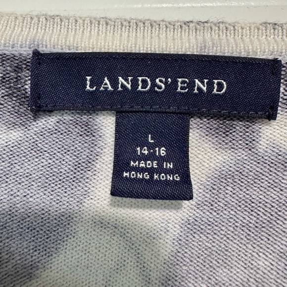 Lands' End Black and White Cardigan‎ - Picture 2 of 4